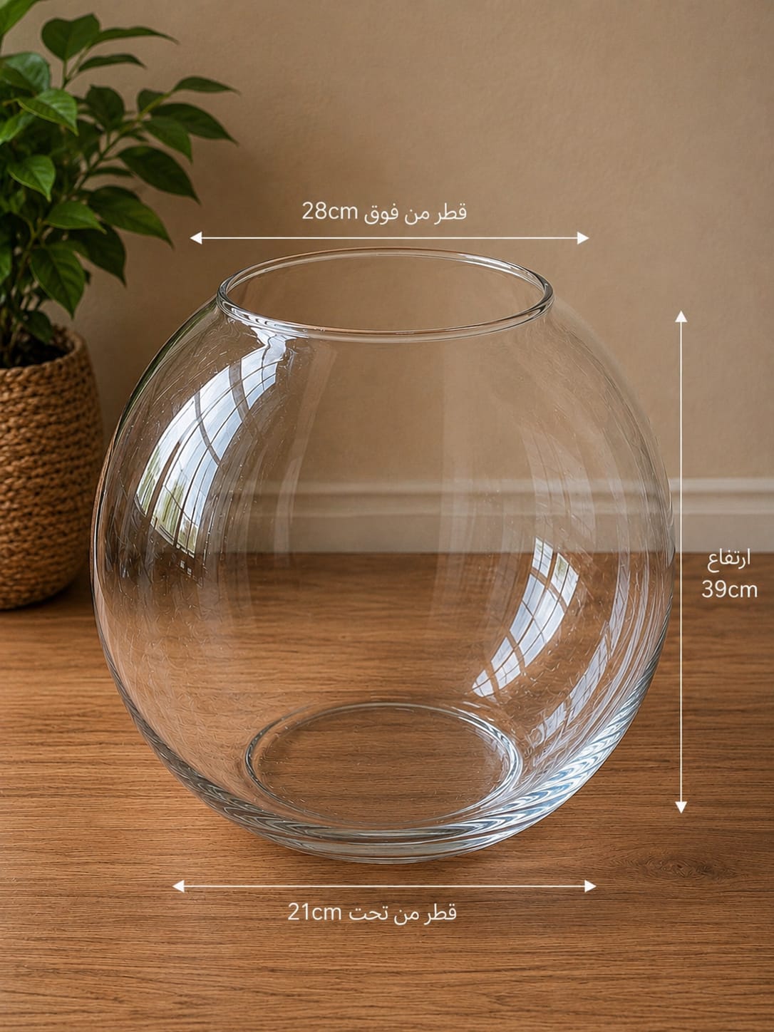 Big Globe Glass Flower Vase 28×39cm×21cm |Premium Quality | Best Sell Online