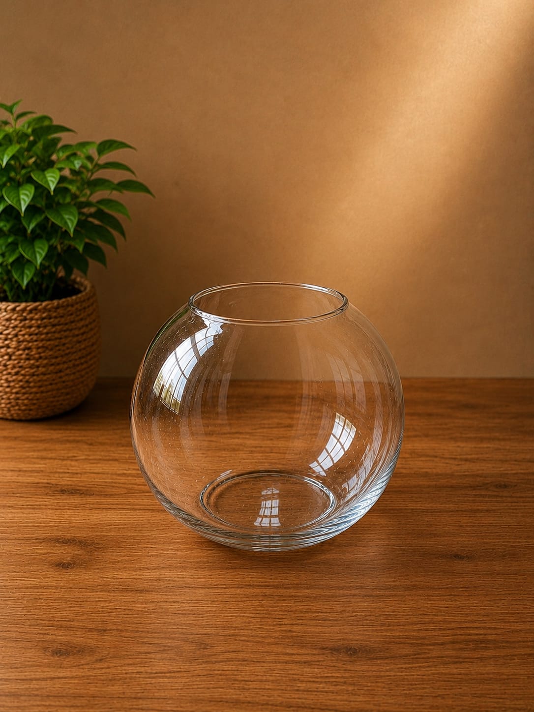 Globe Glass Flower Vase 19×29cm×11cm (medium) |Premium Quality | Best Sell Online