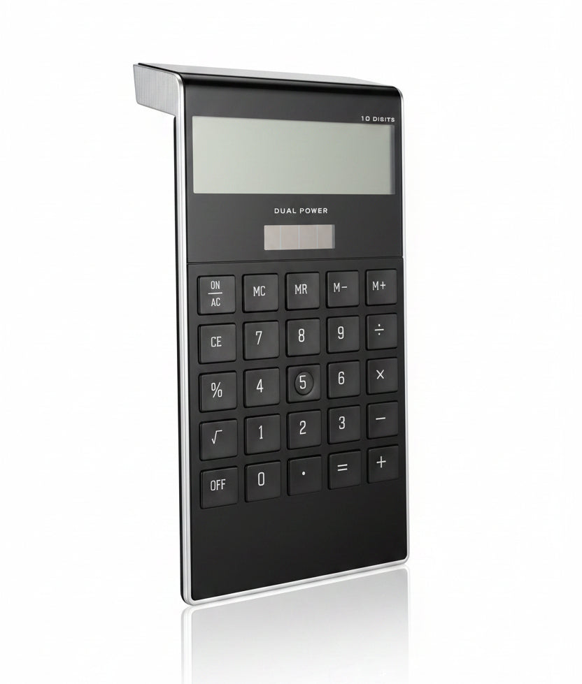 10-Digit Dual Power Solar Calculator (Black & Silver)- LR44