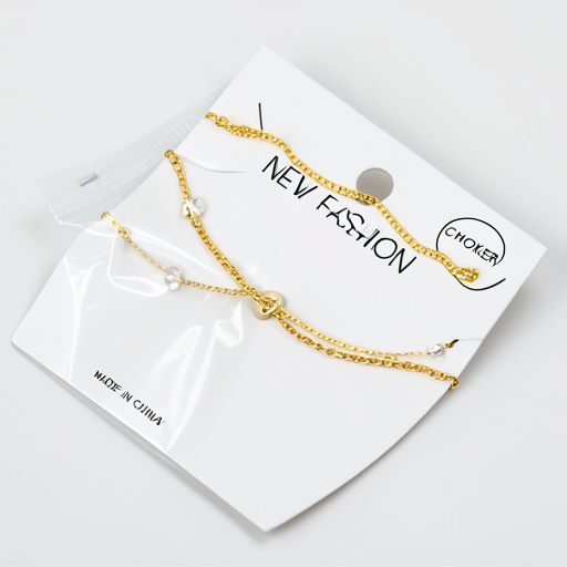 Gold Layered Choker Necklace with Heart & Crystal Charms