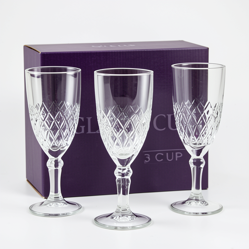 Premium AR Wine Glass Set (3 x 165ml) - Durable & Elegant