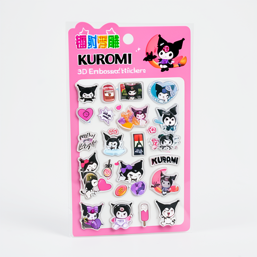 KUROMI 3D Embossed Stickers 9.5x20.3cm | Premium Quality