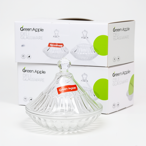 Set of 2 Green Apple Sugar Glass Bowls - TG1078-5B Premium