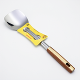 Elegant Stainless Steel Ladle with Golden Handle, Ergonomic Design