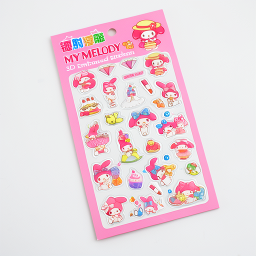 Premium MY MELODY 3D Embossed Stickers 9.5x20.3cm