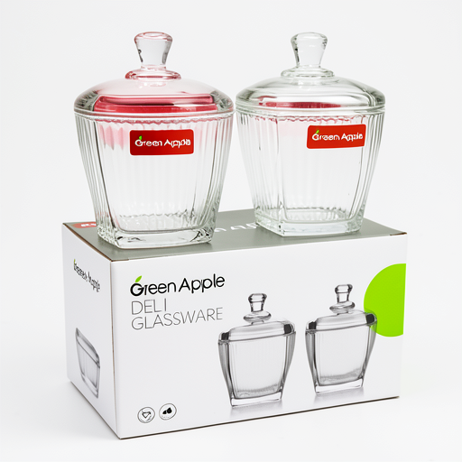 FR Green Apple Deli Glassware Set - 2pcs, Durable & Premium TG1079-3.5B