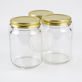 350ml Premium Glass Jar with Golden Cap - Durable & Affordable