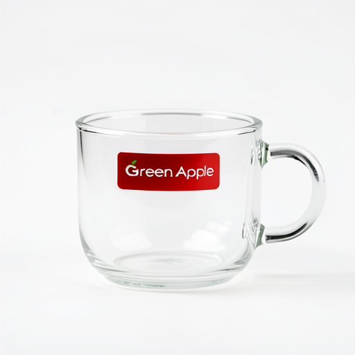 Premium 5-Piece Green Apple Glass Tea Cups Set 210ml Each
