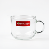 Premium 5-Piece Green Apple Glass Tea Cups Set 210ml Each