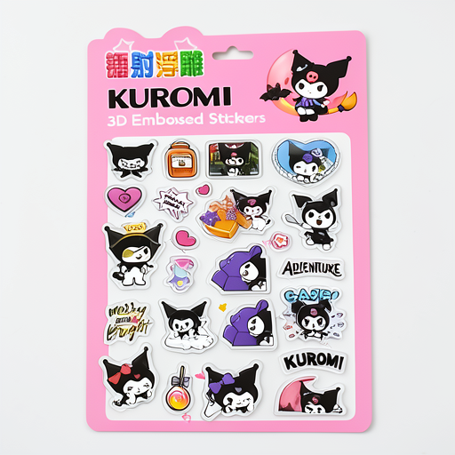 KUROMI 3D Embossed Stickers 9.5x20.3cm | Premium Quality