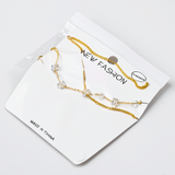 Gold Layered Choker Necklace with Heart & Crystal Charms