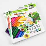 24-Color Bicolor Triangular Pencils, 3mm Break-Resistant