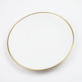 FR Premium Golden Shade Round Cream Plate - White, Durable Design