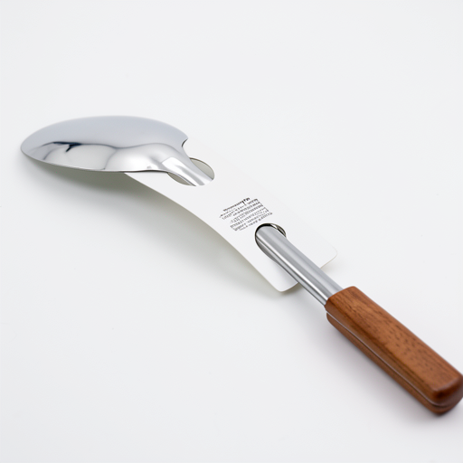 Elegant Stainless Steel Ladle with Golden Handle, Ergonomic Design