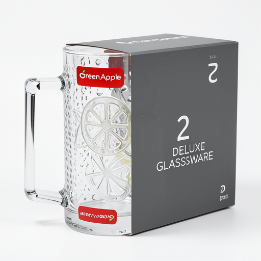 Premium 2x375ml Green Apple Juice Glass Set - Durable & Reliable
