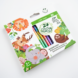 24 Vibrant Animal-Themed Colored Pencils - Premium & Durable