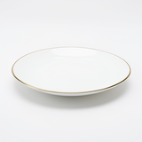 FR Premium Golden Shade Round Cream Plate - White, Durable Design