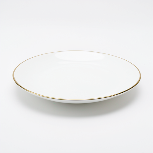 FR Premium Golden Shade Round Cream Plate - White, Durable Design