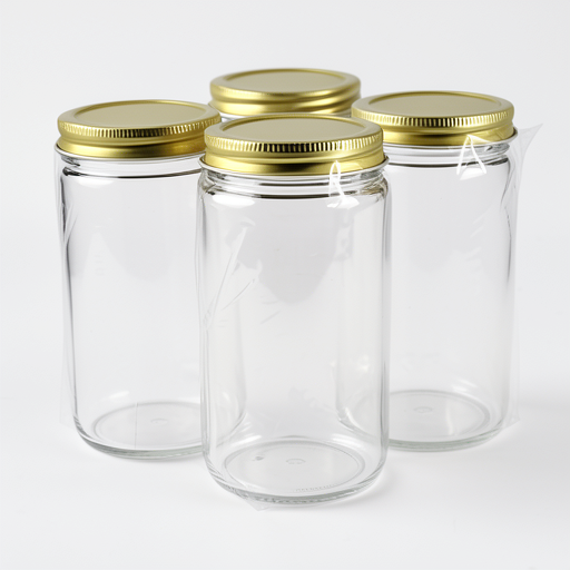 350ml Premium Glass Jar with Golden Cap - Durable & Affordable