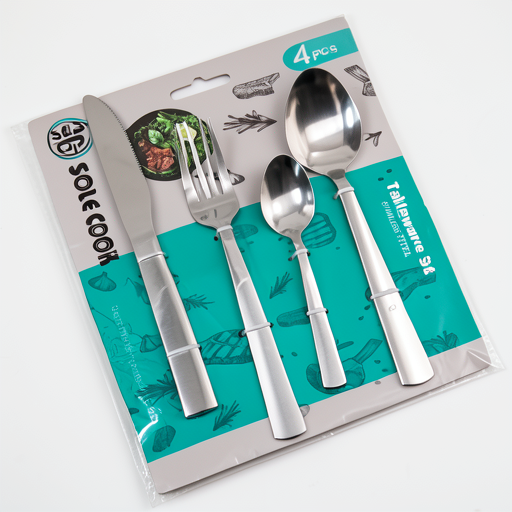 Premium 4pc Stainless Steel Tableware Set | Durable & Affordable