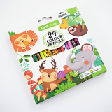 24 Vibrant Animal-Themed Colored Pencils - Premium & Durable