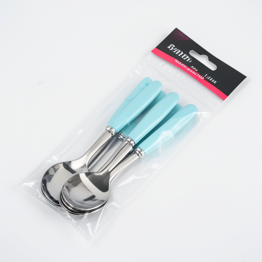 6-Pack Premium Colored Ceramic Handle Dinner Spoons - Durable