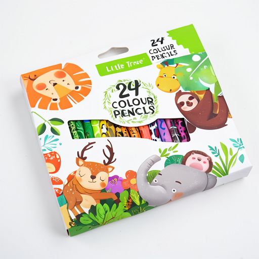 24 Vibrant Animal-Themed Colored Pencils - Premium & Durable