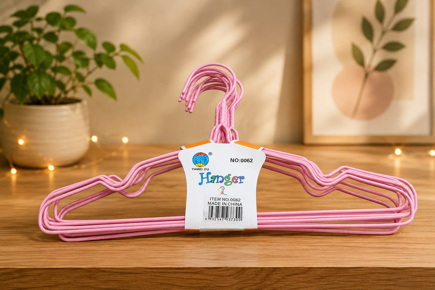 Plastic Clothes Hanger - 5pcs | Premium Quality - Best Price OnlinePink
