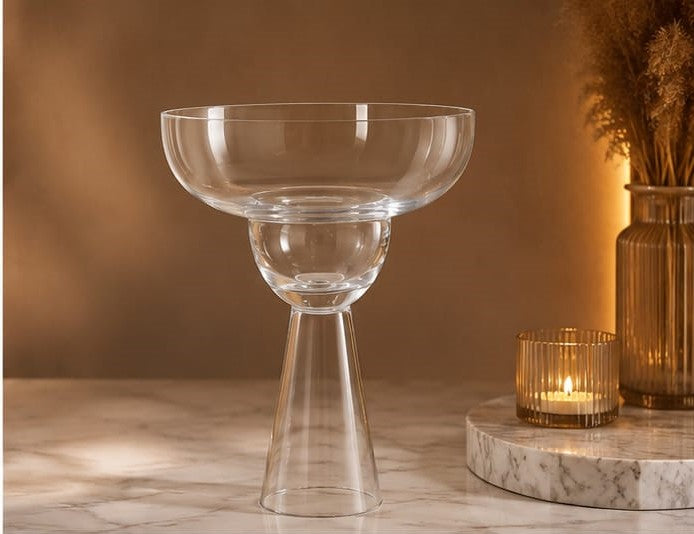 Classic Pedestal Bowl Glass Flower Vase 36cm×23cm| Premium Quality | Best Sell Online