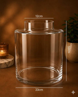 Shouldered Cylinder Glass Flower Vase 32cm×23cm×12cm | Premium Quality | Best Sell Online
