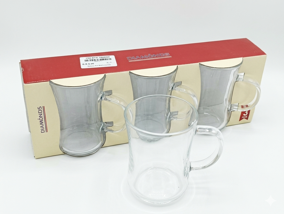 FR Diamonds Glass Cup-3pcs-GPB-06