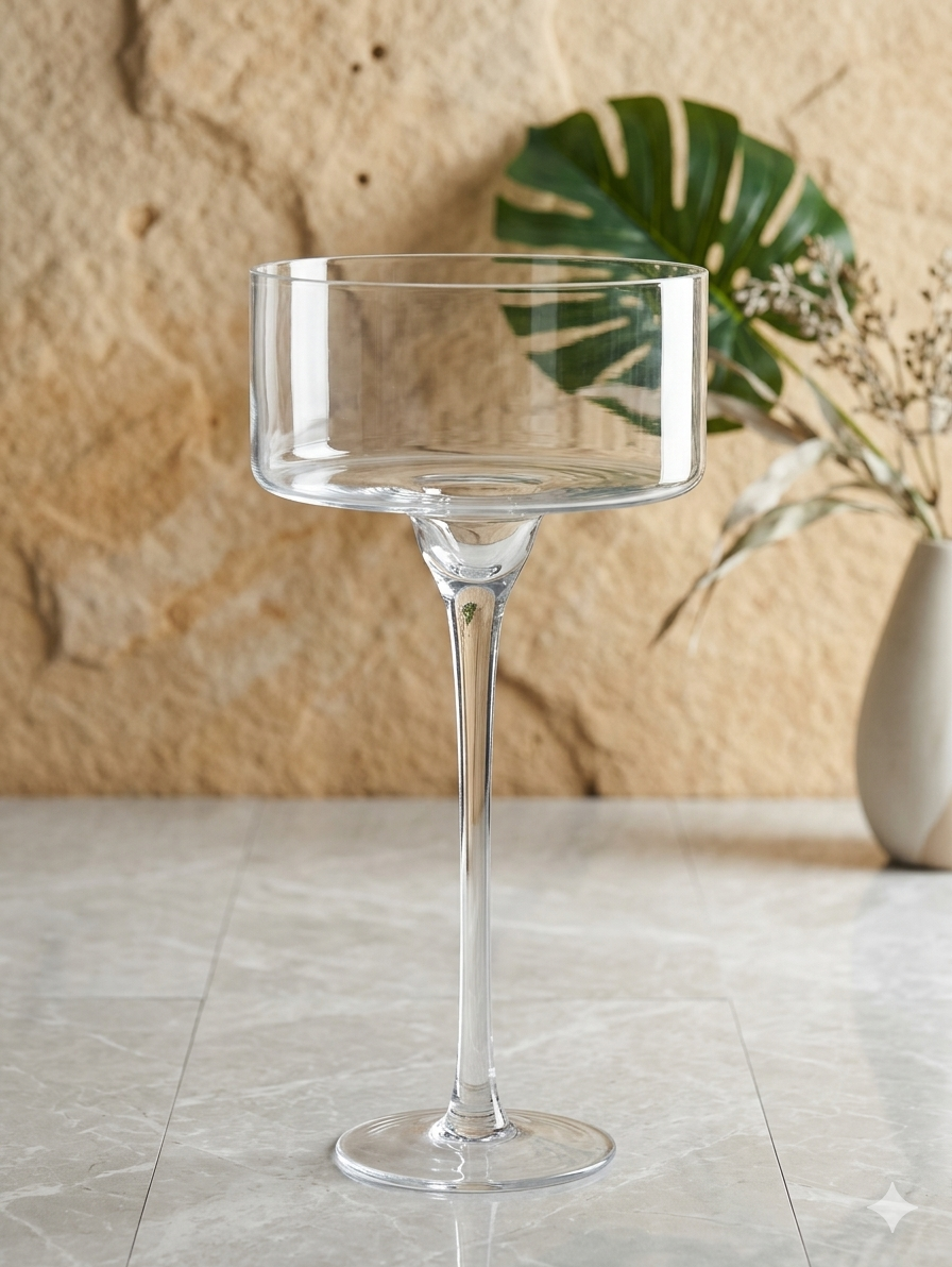 Stemmed Cylinder Pedestal Glass Vase 27cm×70cm×17cm | Premium Quality | Best Sell Online