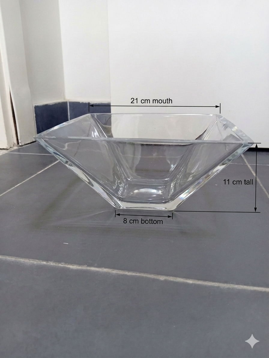 Clear Glass Flower Vase 21cm×11cm×8cm | Premium Quality | Best Sell Online