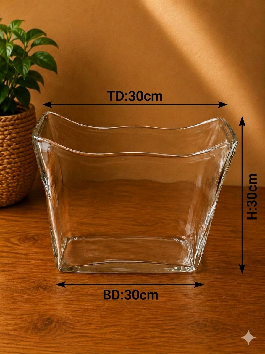 Glass Boat Flower Vase  TX-L - 30cm×30cm×30cm