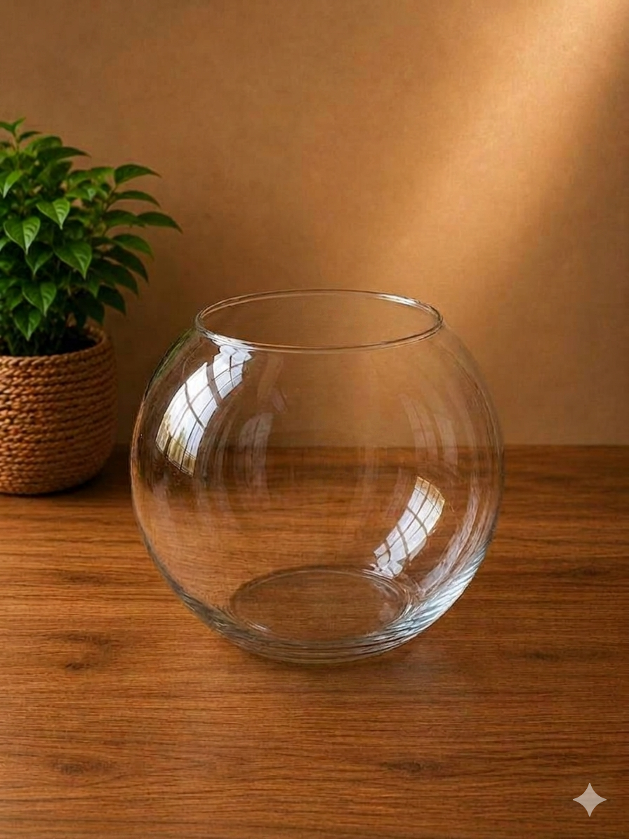 Globe Glass Flower Vase-S 21×23cm×15cm (small) |Premium Quality | Best Sell Online