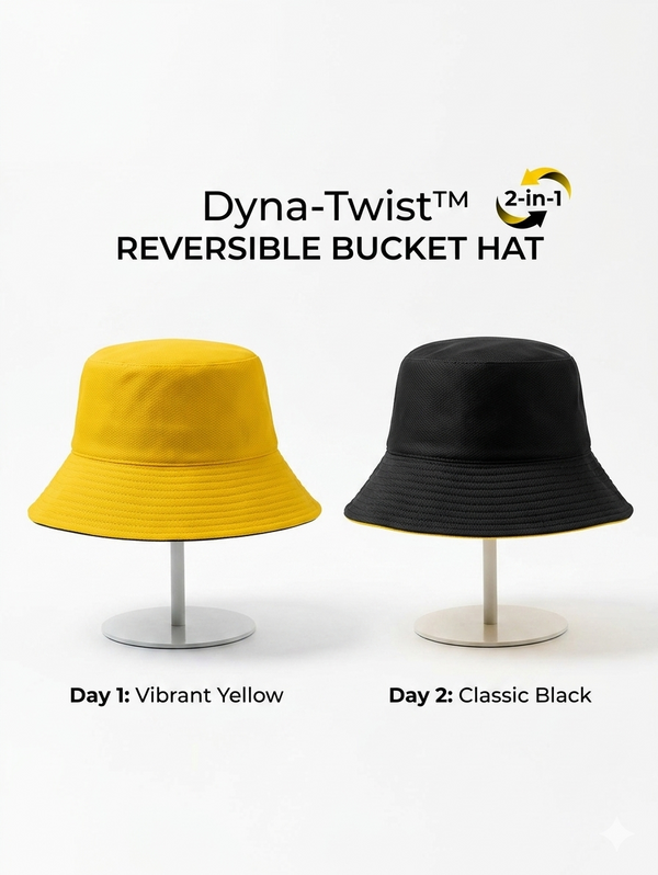 Dyna-Twist Reversible Bucket Hat (Yellow / Black) -095