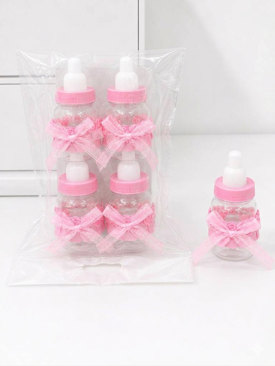 Pink Decorative Baby Bottle Gift Pack Set 109-67 (4 Pcs) Premium Quality - Best sell online