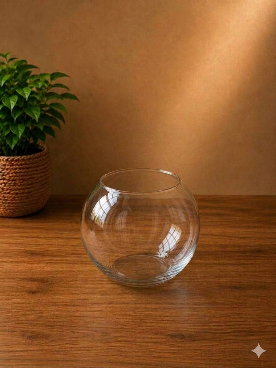 Globe Glass Flower Vase-SS 16×18cm×12cm (small) |Premium Quality | Best Sell Online