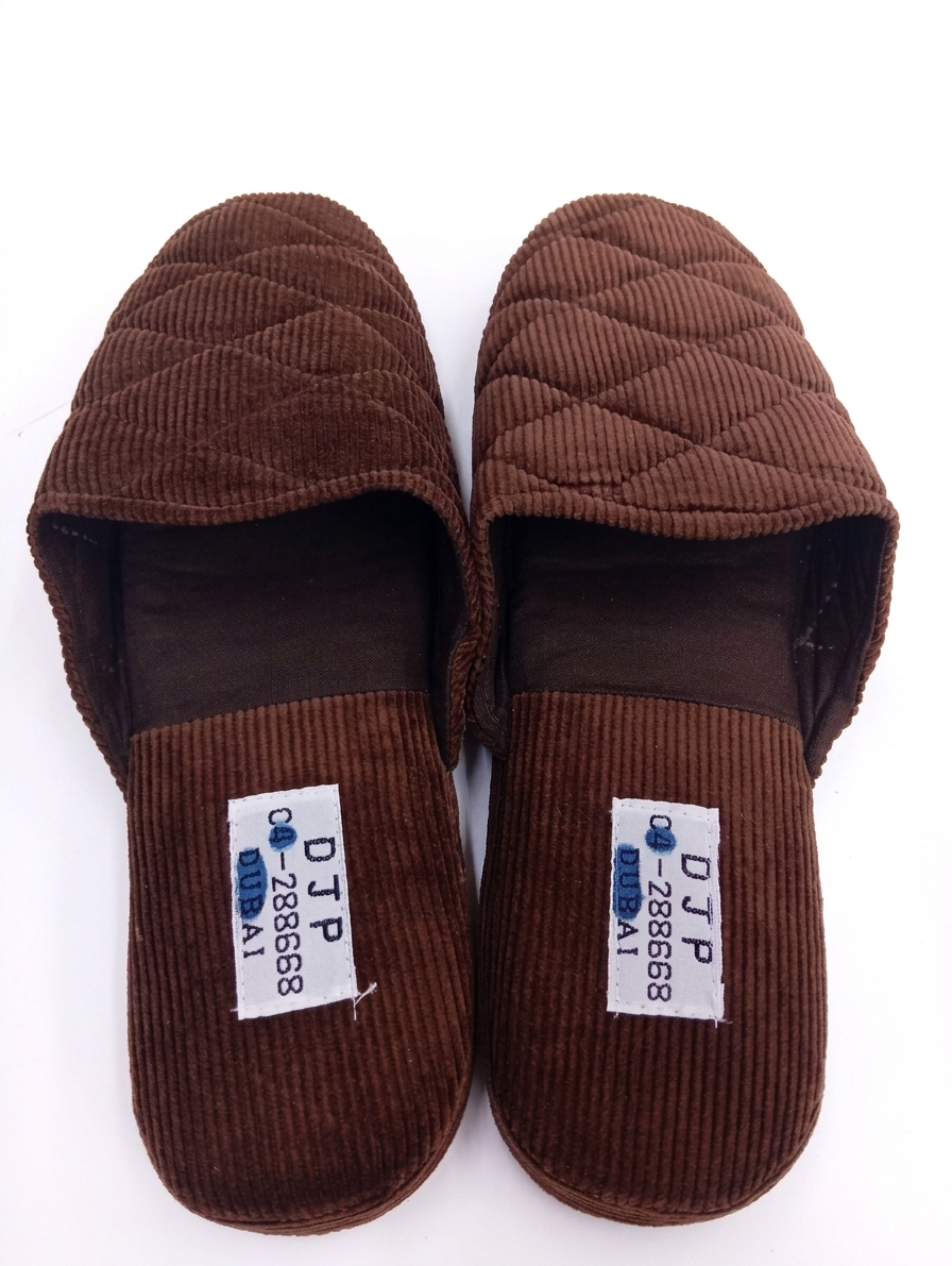 Brown Quilted Classic Corduroy Slippers |Premium Quality | Best Sell Online