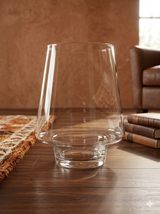 Inverted Sloped-Neck Glass Flower Vase 35cm×20cm×6cm | Premium Quality | Best Sell Online