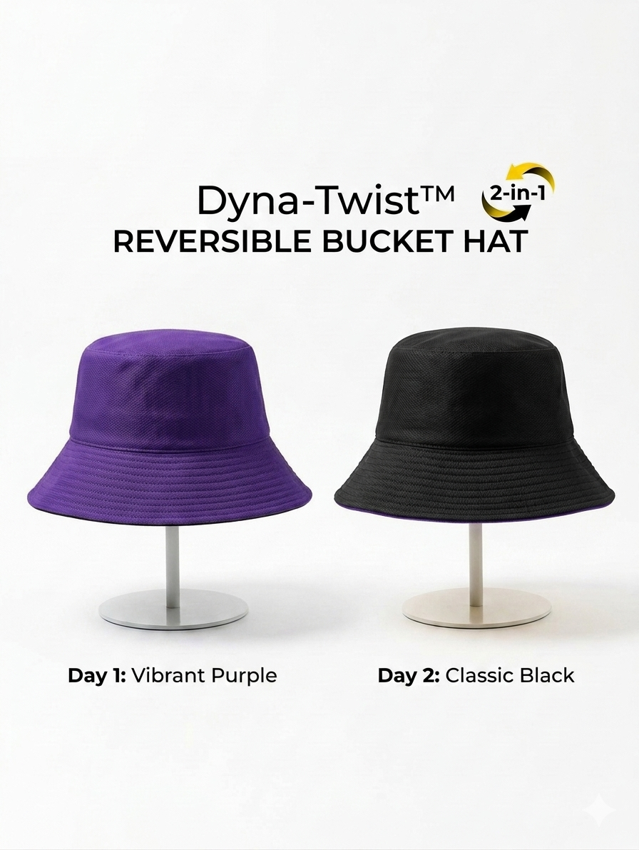 Dyna-Twist Reversible Bucket Hat (Purple / Black) -092
