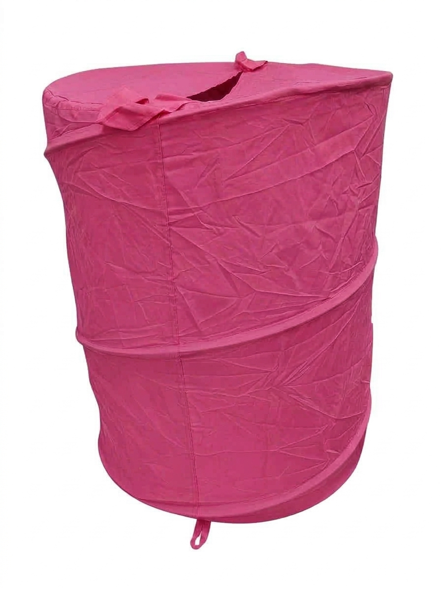 Dark-Pink Foldable Pop-Up Laundry Basket - NC-51619