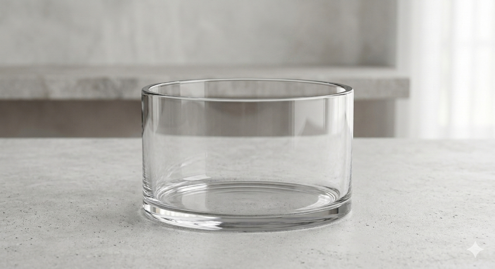 Round Bowl Glass Vase 25cm×25cm×10cm | Premium Quality | Best Sell Online