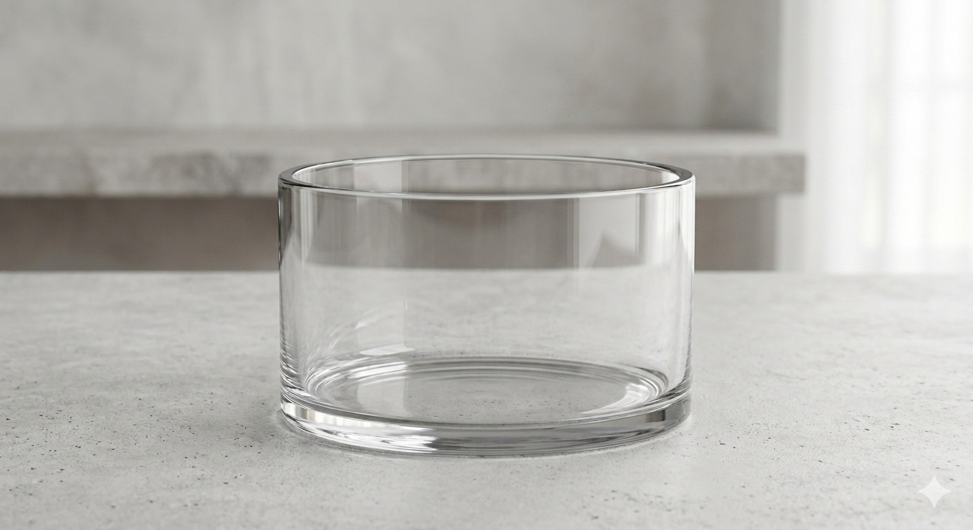 Round Bowl Glass Vase 25cm×25cm×10cm | Premium Quality | Best Sell Online