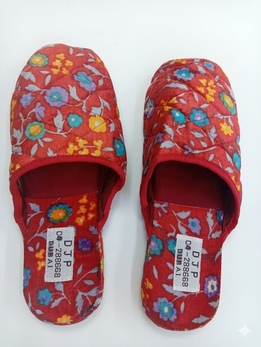 Luxury Red Flowered House Slippers -  |Premium Quality | Best Sell Online