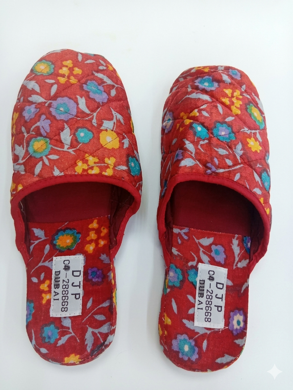 Luxury Red Flowered House Slippers -  |Premium Quality | Best Sell Online