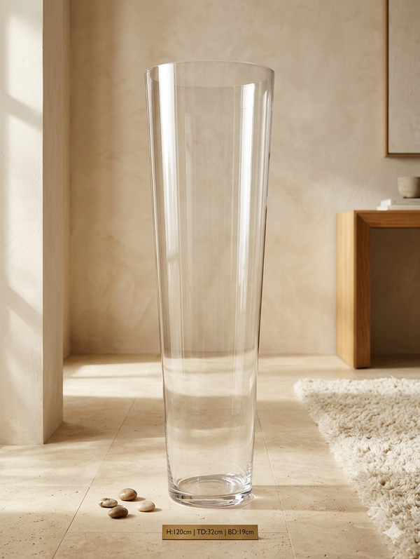 Clear Cylinder Glass Vase -XXL | 32cm×120cm×19cm