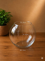 Globe Glass Flower Vase-S 21×23cm×15cm (small) |Premium Quality | Best Sell Online