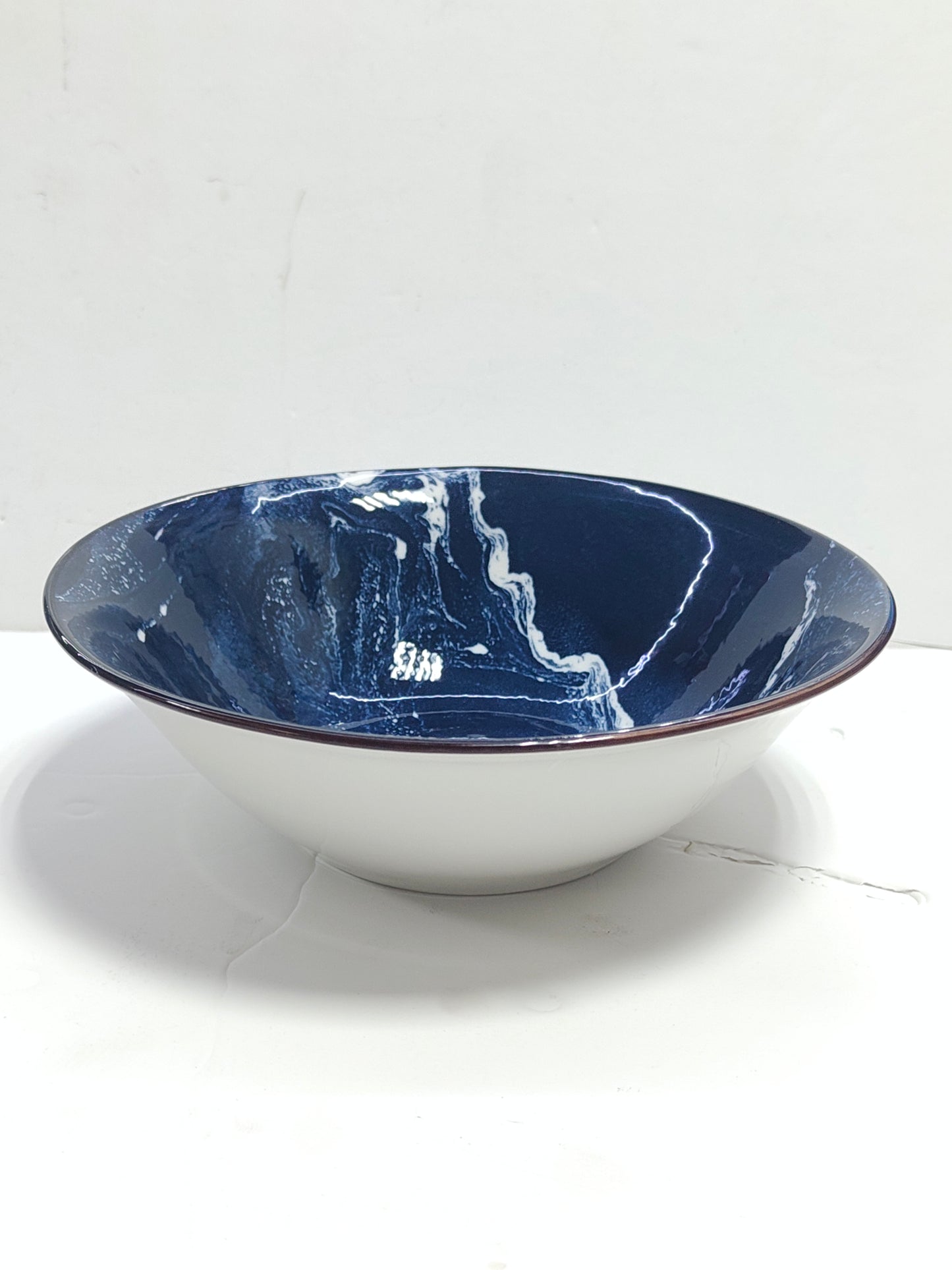 FR Blue With White Shade Deep  Ceramic Bowl -S