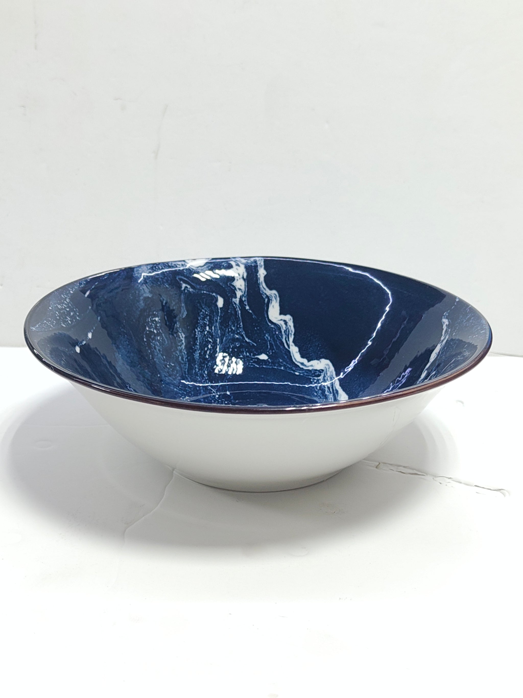 FR Blue With White Shade Deep  Ceramic Bowl -S